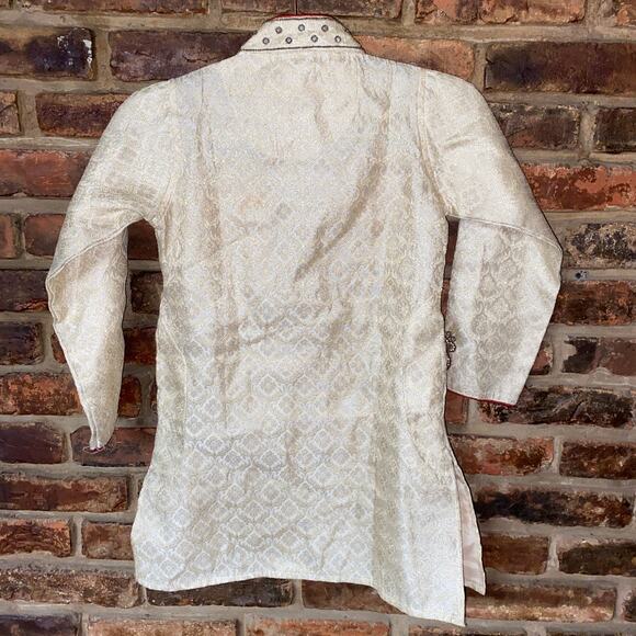 ND Nite 'n' Day Cream Embellished Rhinestone Indian Top Women's Size XS - Picture 10 of 10